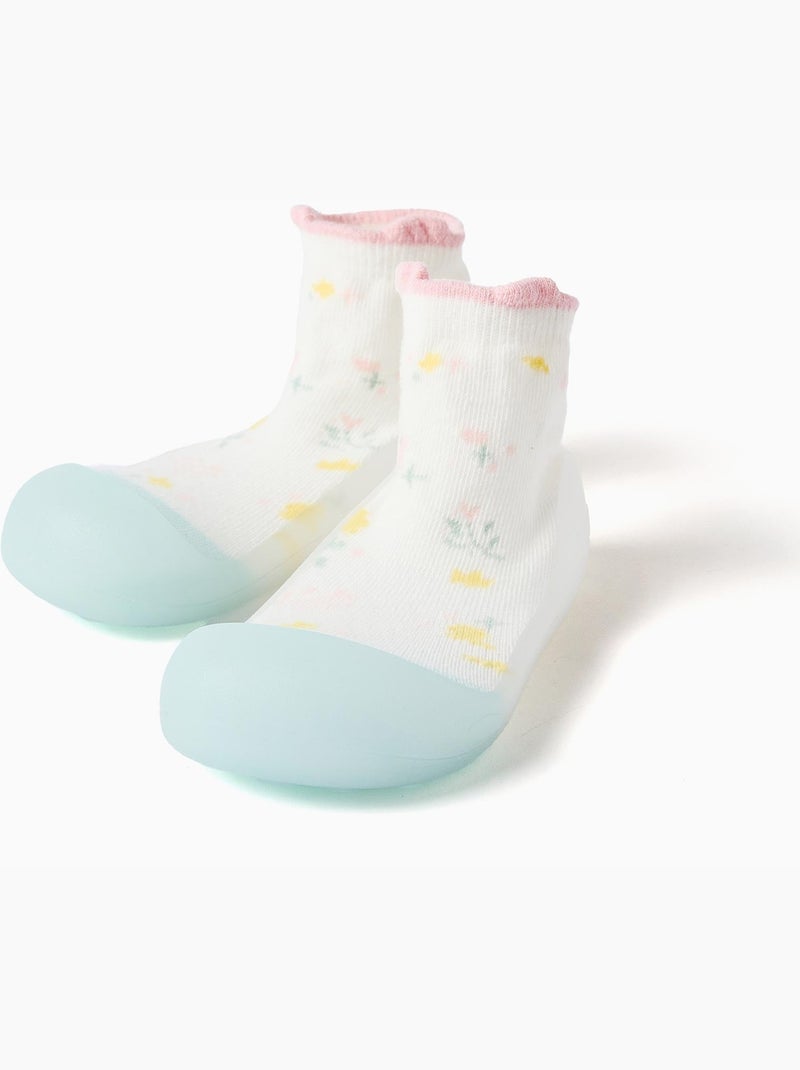 Patucos con motivo floral Blanco - Kiabi
