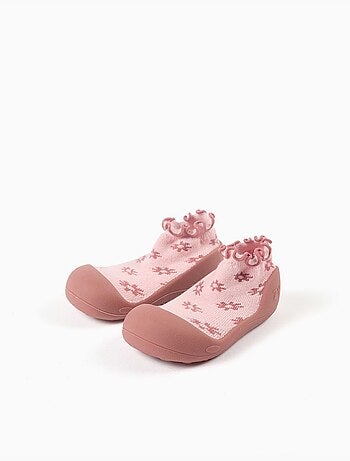 Patucos con motivo floral y suela antideslizante