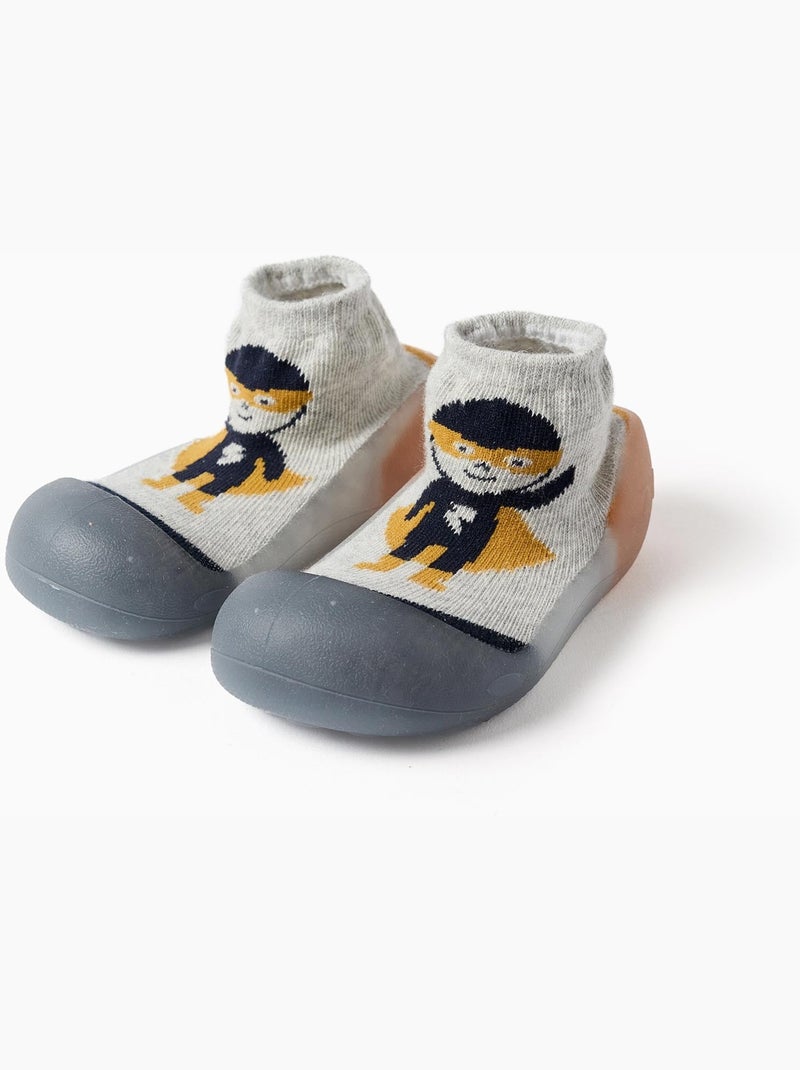 Patucos con superhéroe estampado Gris claro - Kiabi
