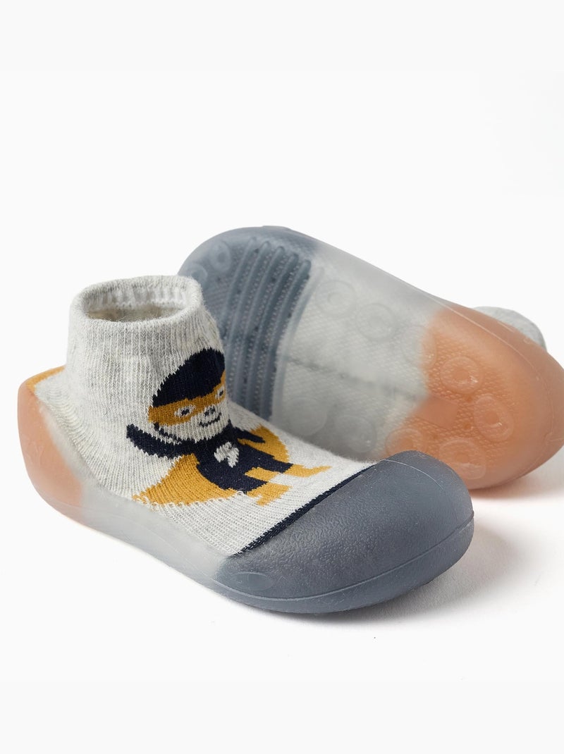 Patucos con superhéroe estampado Gris claro - Kiabi