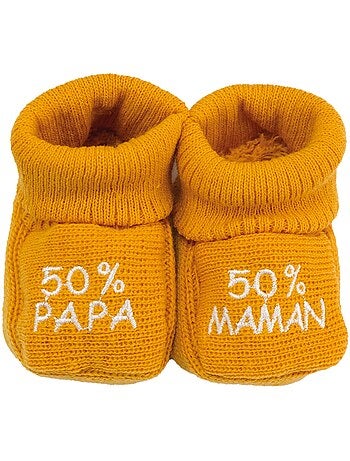Patucos de nacimiento - mensaje: 50% mamá 50% papá