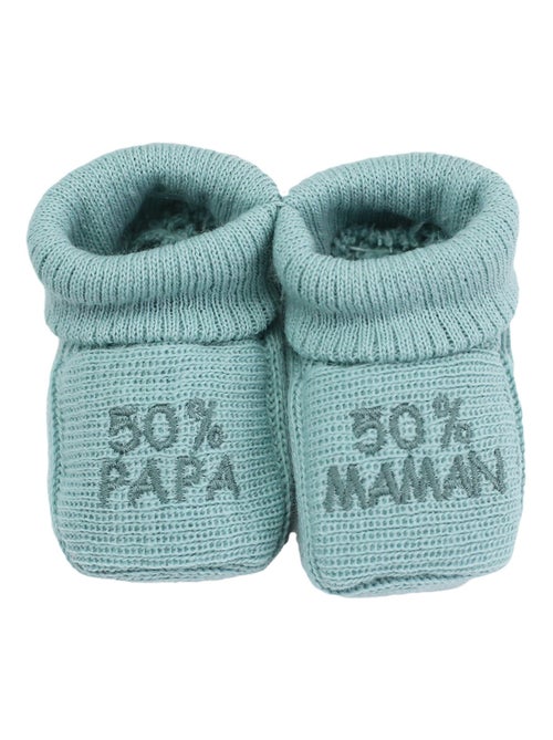 Patucos de nacimiento - mensaje: 50% mamá 50% papá - Kiabi