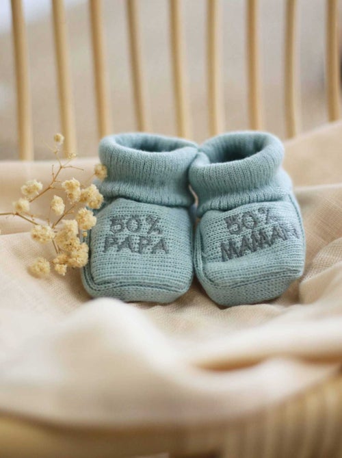 Patucos de nacimiento - mensaje: 50% mamá 50% papá - Kiabi