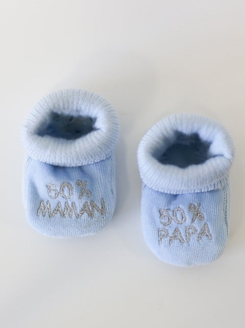 Patucos de nacimiento - mensaje: 50% mamá 50% papá - Kiabi