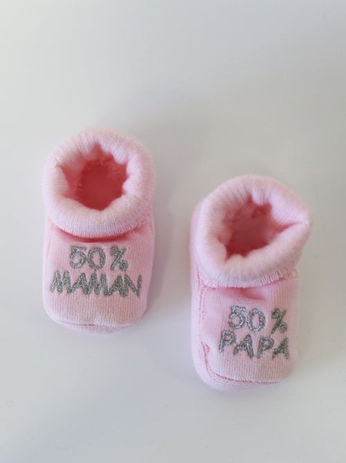 Patucos de nacimiento - mensaje: 50% mamá 50% papá - Kiabi