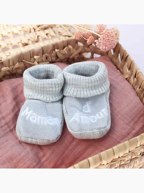 Patucos de nacimiento - mensaje mamá de amor - Kiabi Patucos de nacimiento - mensaje mamá de amor - Kiabi