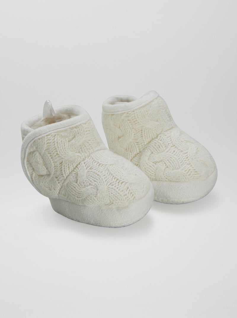 Patucos de punto trenzado BEIGE - Kiabi