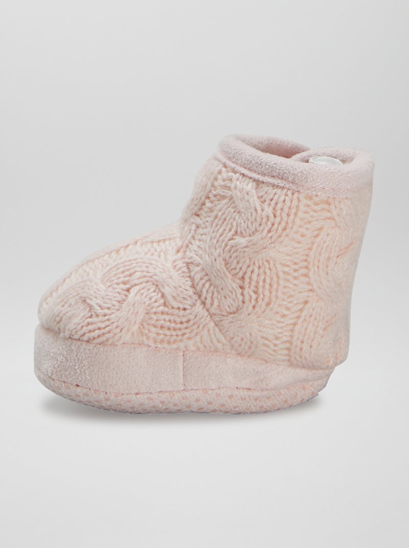 Patucos de punto trenzado ROSA - Kiabi