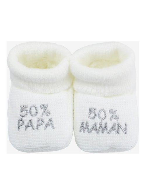 Patucos de recién nacido - mensaje: 50% mamá, 50% papá - Kiabi Patucos de recién nacido - mensaje: 50% mamá, 50% papá - Kiabi