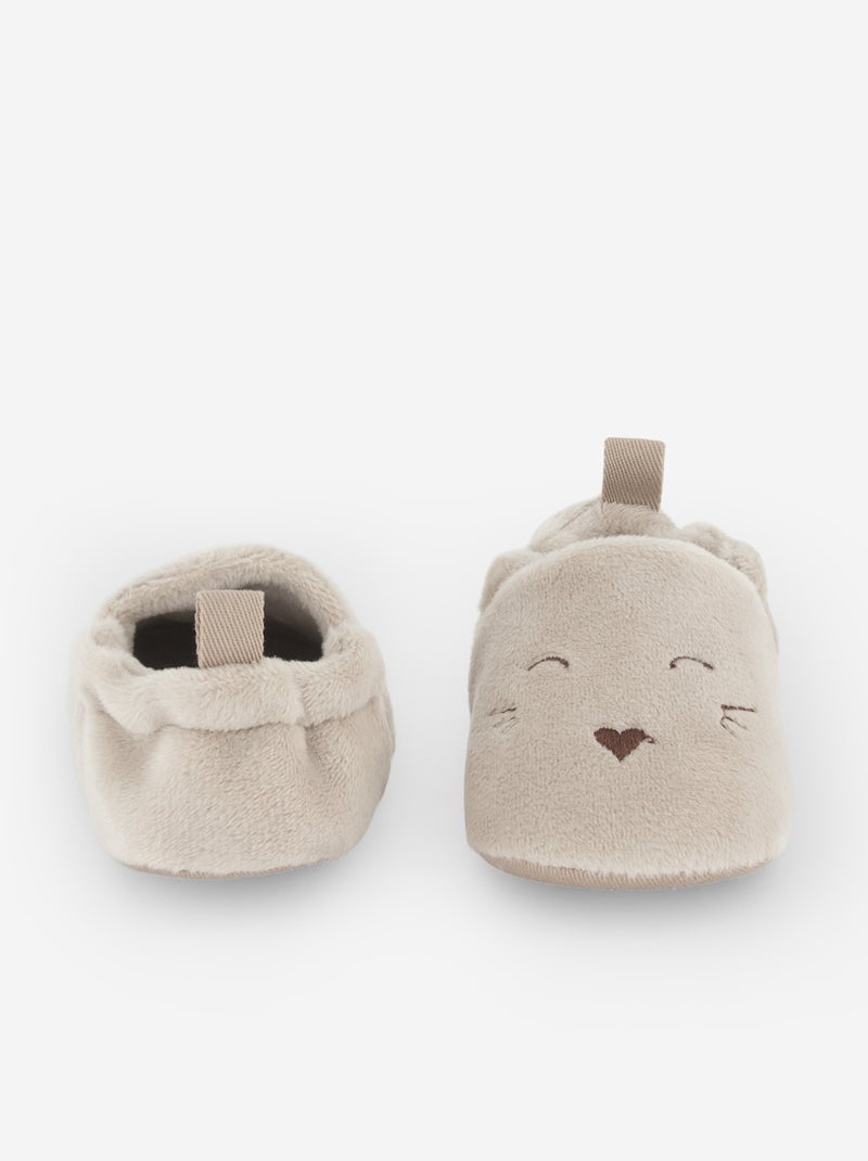 Patucos de terciopelo beige - Kiabi