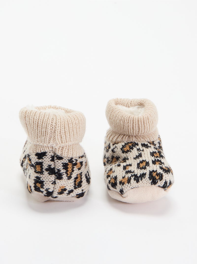 Patucos forrados con diseño Beige - Kiabi