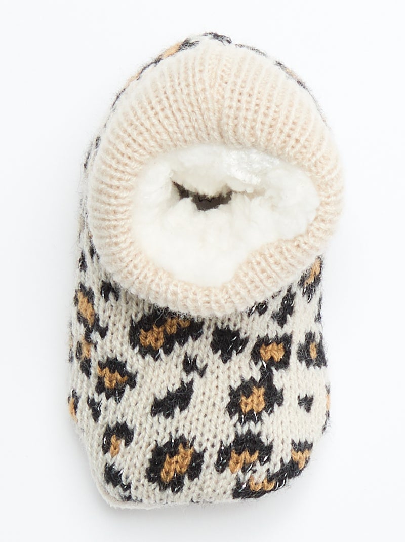 Patucos forrados con diseño Beige - Kiabi