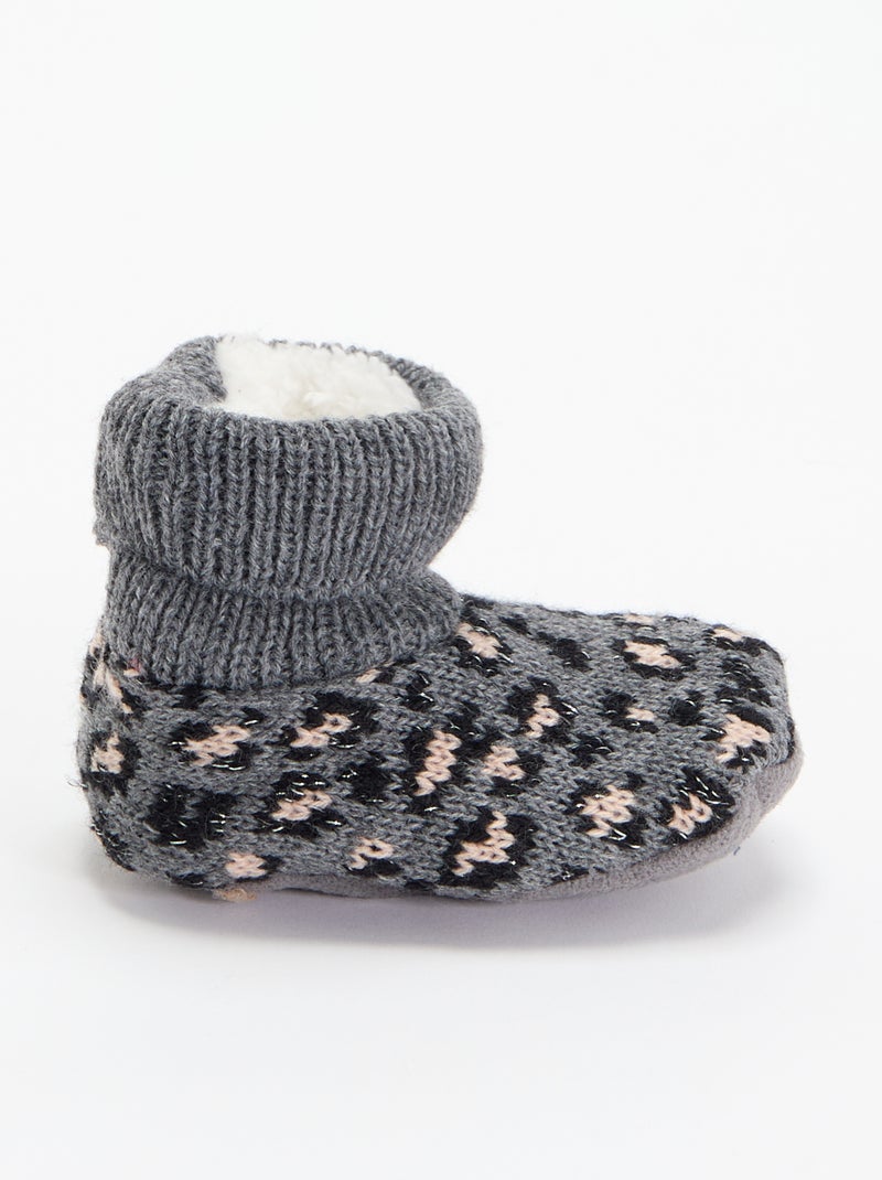 Patucos forrados con diseño Gris - Kiabi
