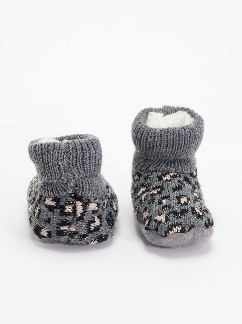 Patucos forrados con diseño Gris - Kiabi