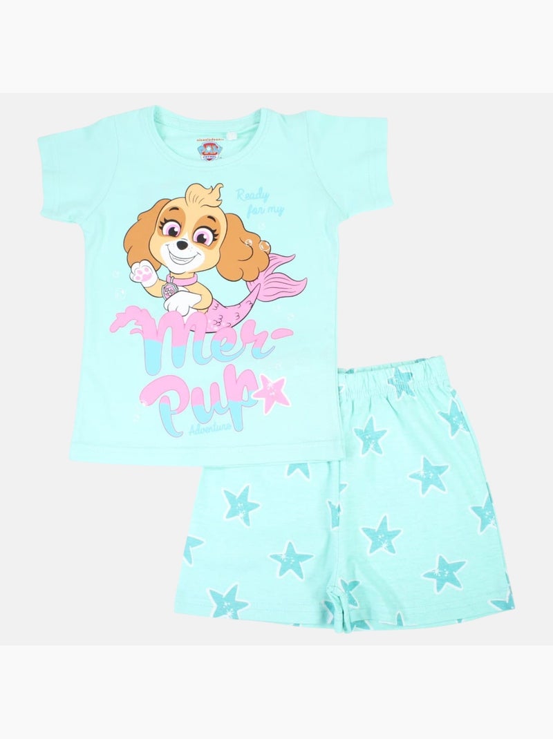 Paw Patrol - Conjunto camiseta y short niña Azul - Kiabi