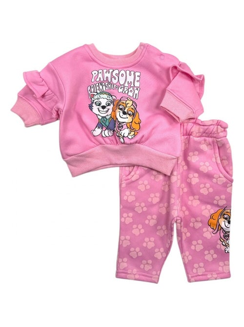 Paw patrol - conjunto de sudadera y pantalón estampados con volantes - Kiabi