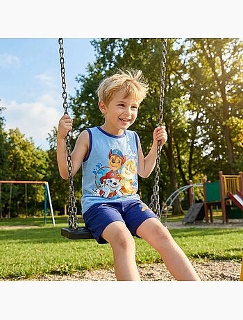 Paw Patrol - Conjunto niño Patrulla Canina camiseta sin mangas y pantalón corto