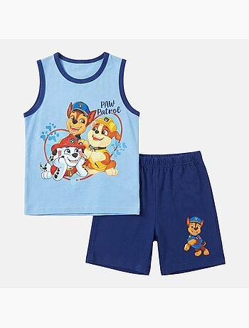 Paw Patrol - Conjunto niño Patrulla Canina camiseta sin mangas y pantalón corto