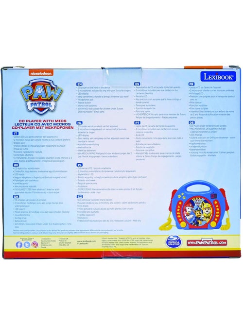 Paw Patrol Reproductor de CD puerto?til con 2 micr?fonos Sing Along - Kiabi