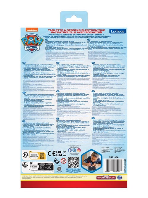 Paw Patrol Tableta de tinta electrónica multicolor de 11'' para aprender a dibuTarro con plantillas - Kiabi