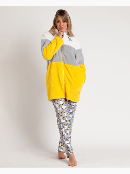 PEANUTS Bata Manga Larga Calentita Franjas Snoopy Funny para Mujer - Kiabi PEANUTS Bata Manga Larga Calentita Franjas Snoopy Funny para Mujer - Kiabi