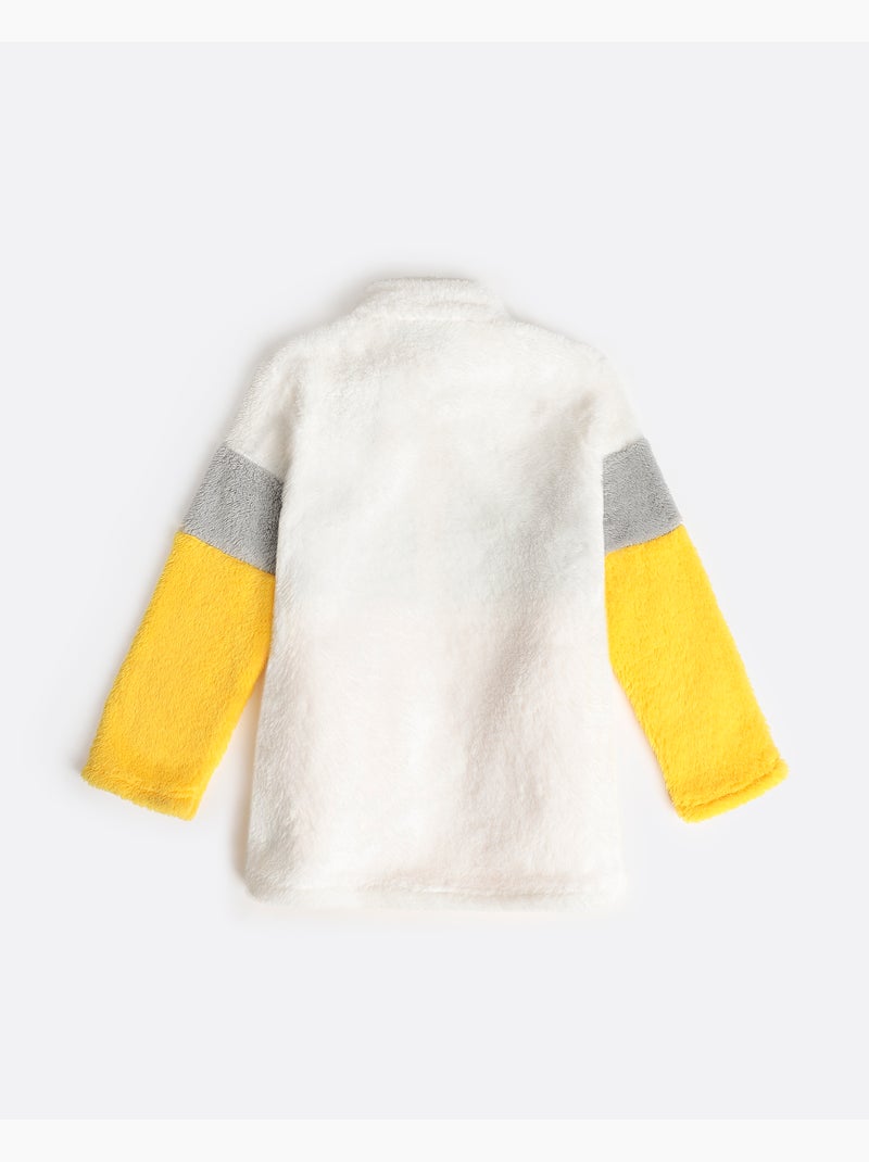 PEANUTS Bata Manga Larga Calentita Franjas Snoopy Funny para Niña Azul Amarillo - Kiabi