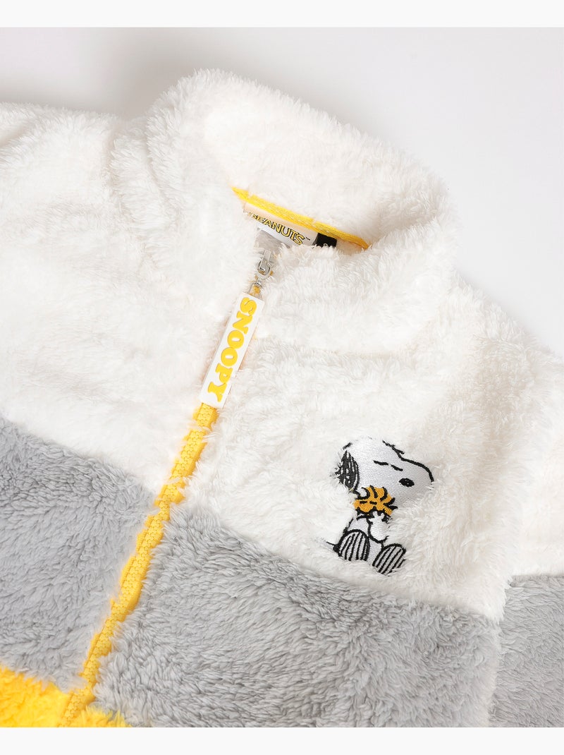 PEANUTS Bata Manga Larga Calentita Franjas Snoopy Funny para Niña Azul Amarillo - Kiabi
