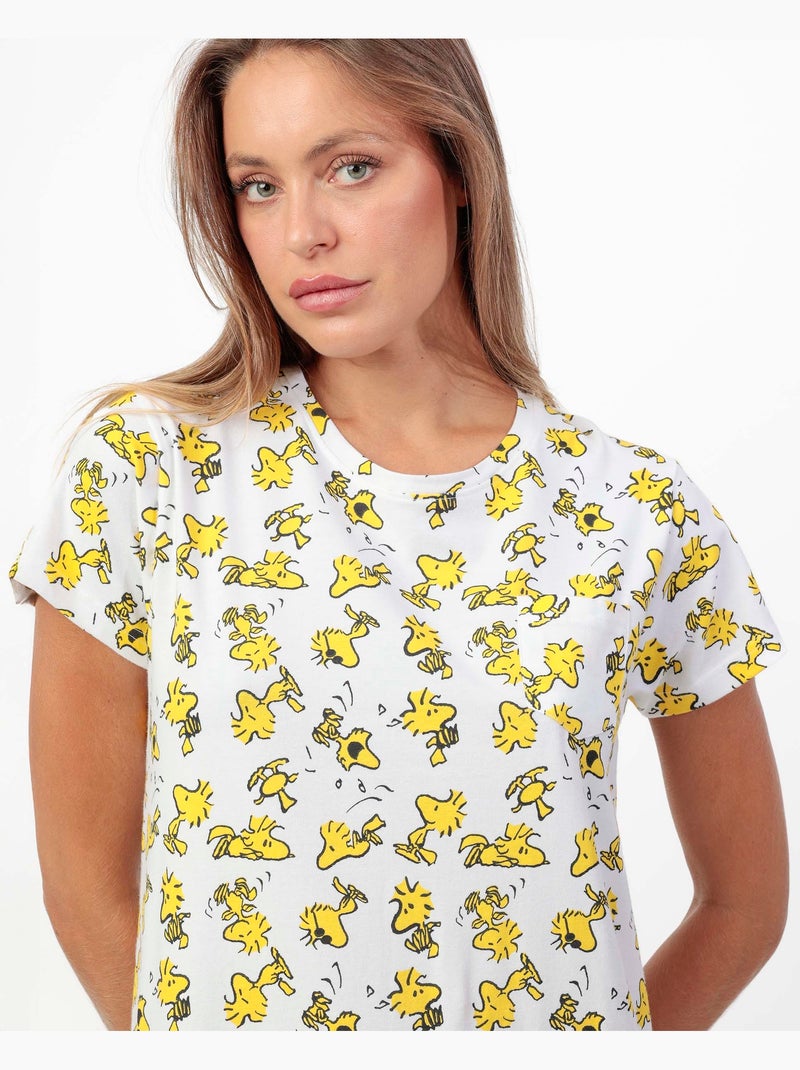 PEANUTS Camisola Manga Corta Woodstock para Mujer Azul Amarillo - Kiabi