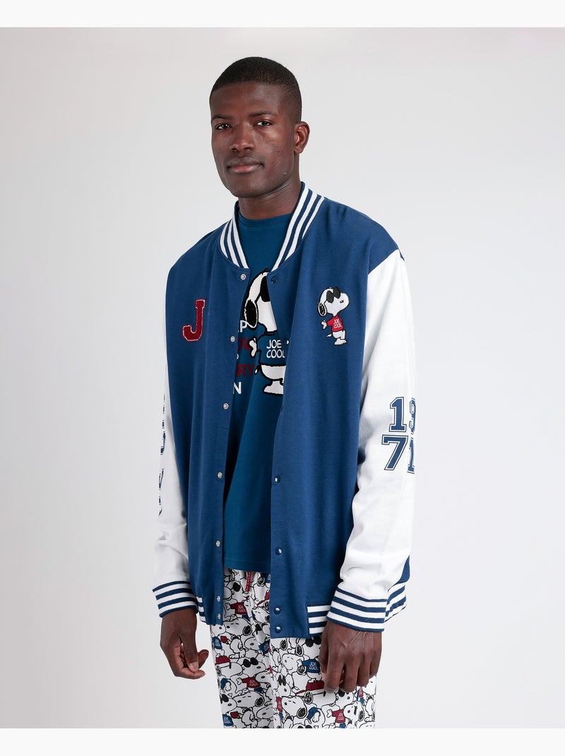 PEANUTS Chaqueta Manga Larga Calentita Snoopy Cool para Hombre Azul marino - Kiabi