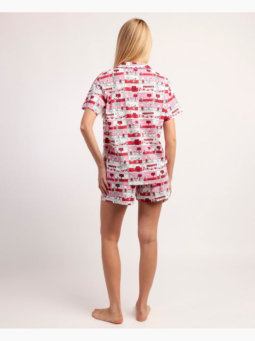 PEANUTS Pijama Abierto Manga Corta Love Valentines para Mujer - Kiabi PEANUTS Pijama Abierto Manga Corta Love Valentines para Mujer - Kiabi