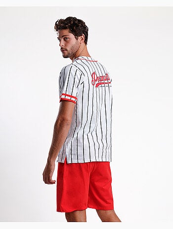 PEANUTS Pijama Abierto Manga Corta Snoopy Strike para Hombre