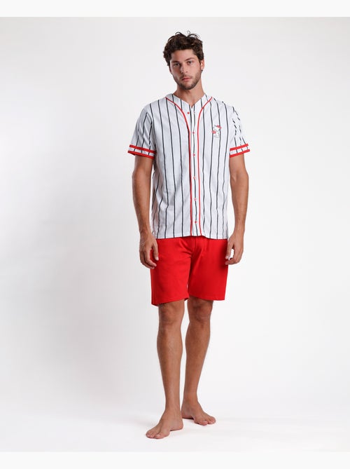 PEANUTS Pijama Abierto Manga Corta Snoopy Strike para Hombre - Kiabi