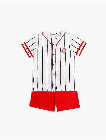 PEANUTS Pijama Abierto Manga Corta Snoopy Strike para Niño