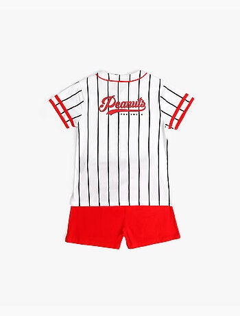 PEANUTS Pijama Abierto Manga Corta Snoopy Strike para Niño