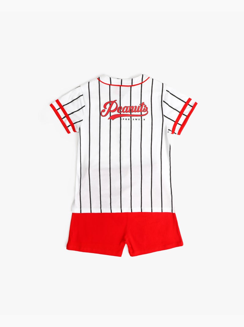 PEANUTS Pijama Abierto Manga Corta Snoopy Strike para Niño Blanco - Kiabi