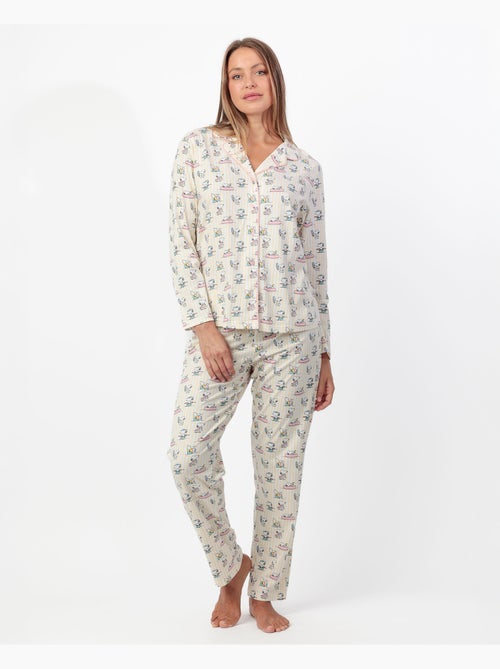 PEANUTS Pijama Abierto Manga Larga Summer Break para Mujer - Kiabi PEANUTS Pijama Abierto Manga Larga Summer Break para Mujer - Kiabi