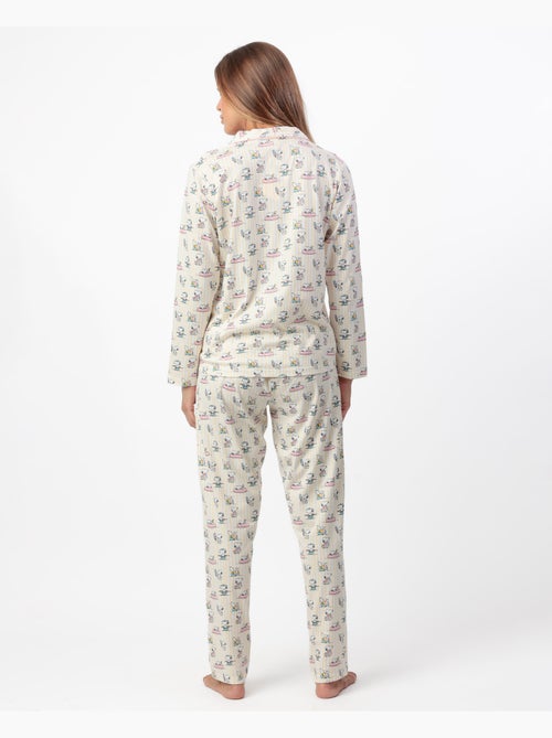 PEANUTS Pijama Abierto Manga Larga Summer Break para Mujer - Kiabi PEANUTS Pijama Abierto Manga Larga Summer Break para Mujer - Kiabi