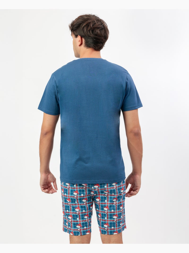PEANUTS Pijama Manga Corta Cowboy Club para Hombre Azul - Kiabi