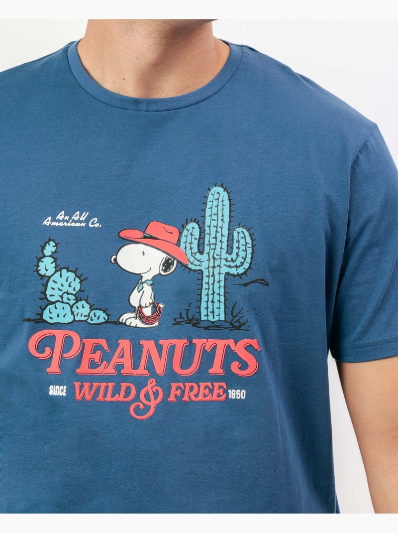 PEANUTS Pijama Manga Corta Cowboy Club para Hombre Azul - Kiabi