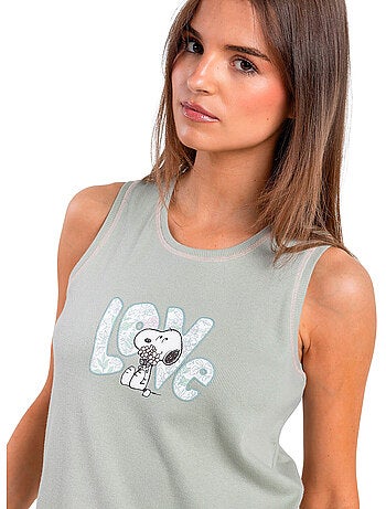 PEANUTS Pijama Manga Corta Love para Mujer