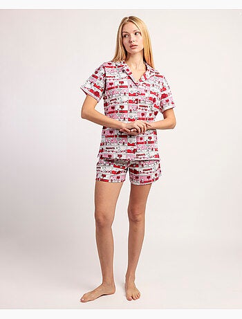 PEANUTS Pijama Manga Corta Love Valentines para Mujer