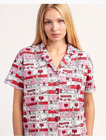 PEANUTS Pijama Manga Corta Love Valentines para Mujer