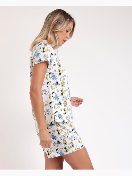 PEANUTS Pijama Manga Corta Party Friends para Mujer - Kiabi PEANUTS Pijama Manga Corta Party Friends para Mujer - Kiabi