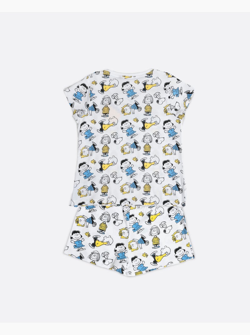 PEANUTS Pijama Manga Corta Party Friends para Niña Blanco - Kiabi