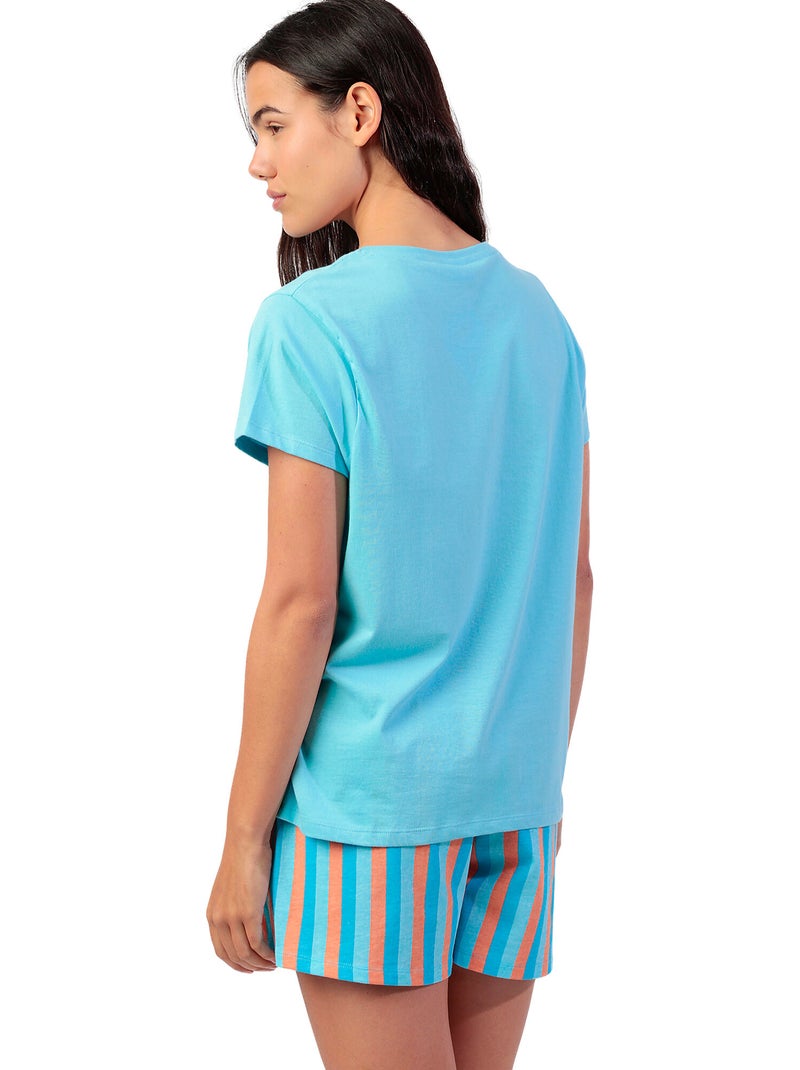 PEANUTS Pijama Manga Corta Snoopy Van para Mujer Azul - Kiabi