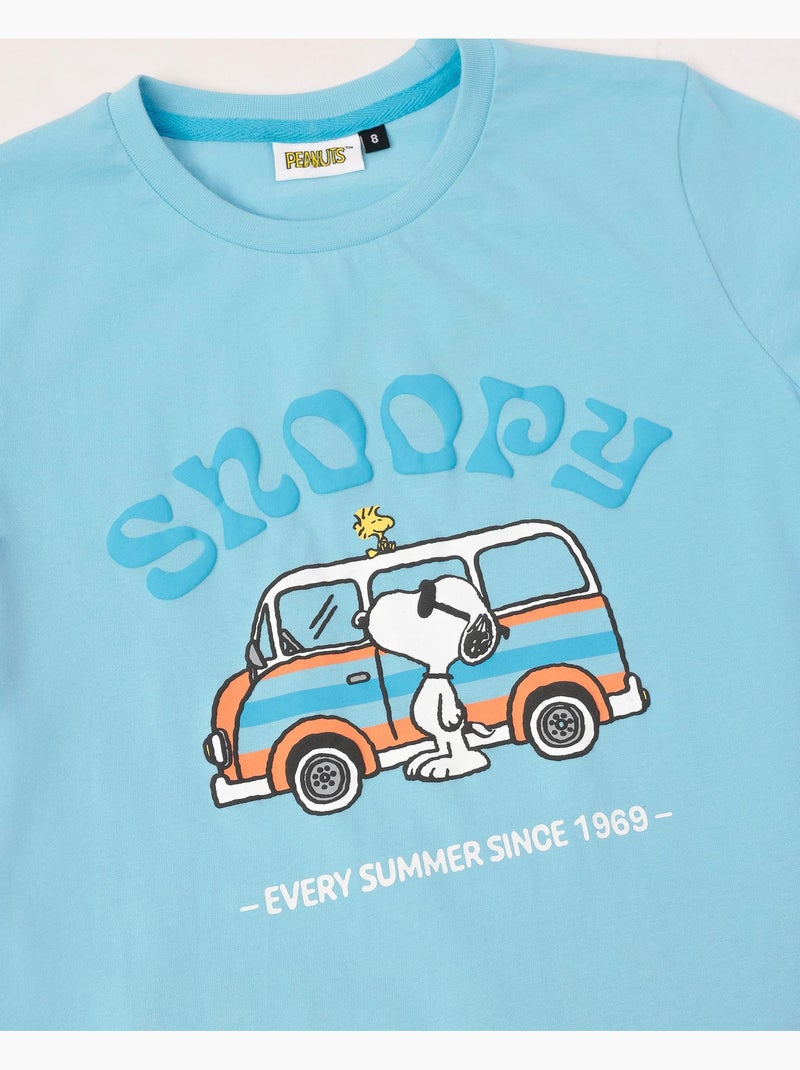 PEANUTS Pijama Manga Corta Snoopy Van para Niño Azul - Kiabi