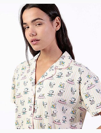 PEANUTS Pijama Manga Corta Summer Break para Mujer