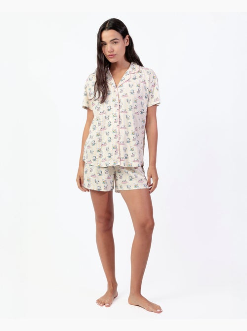 PEANUTS Pijama Manga Corta Summer Break para Mujer - Kiabi PEANUTS Pijama Manga Corta Summer Break para Mujer - Kiabi