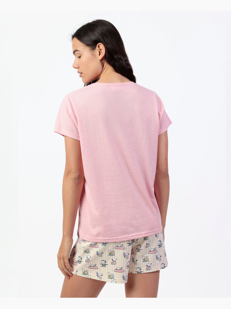 PEANUTS Pijama Manga Corta Summer Break para Mujer Rosa - Kiabi