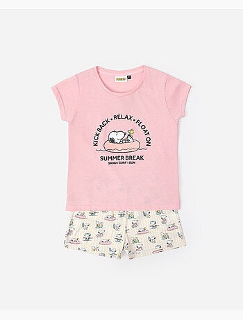 PEANUTS Pijama Manga Corta Summer Break para Niña